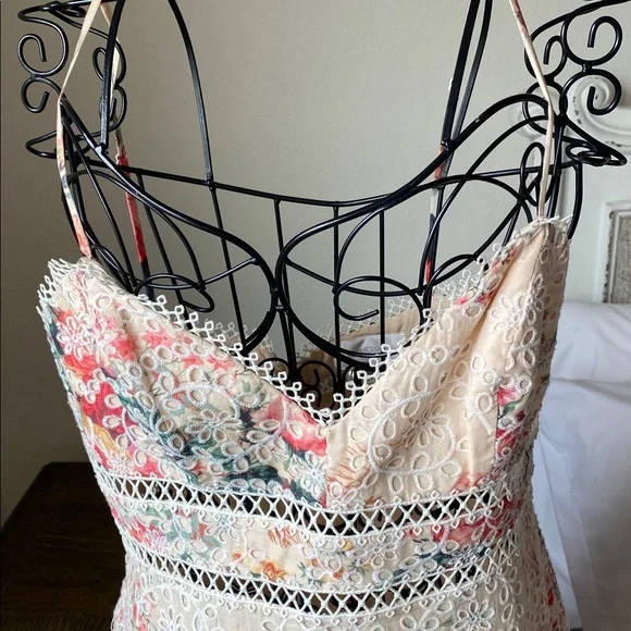 Zimmermann Cotton Maxi Dress Laelia Diamond Flutter with Meadow Floral Print - Picture 3 of 12